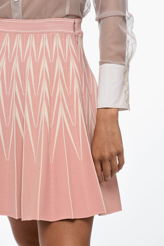 Pleated Skirt With Geometric Motif