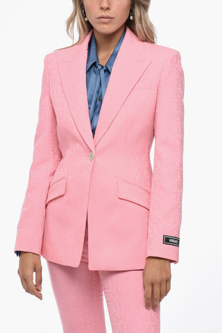 Blazer Monopetto Con Logo jacquard Allover