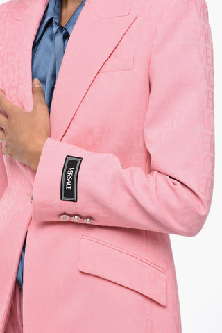Blazer Monopetto Con Logo jacquard Allover