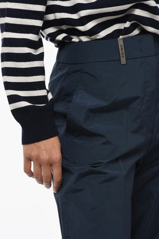 Pantaloni Chino in Misto Cotone con Abbottonatura a Scomparsa