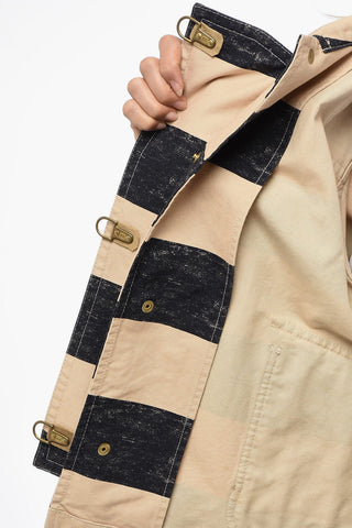 Giubbotto in Canvas a Righe con Chiusura Ganci