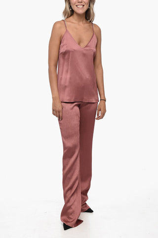 STUDIO Jacquard LUME Slip Top with Rhinestoned Straps