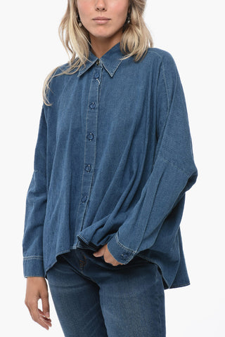 MM6 Bat-wing Sleeved Denim Shirt