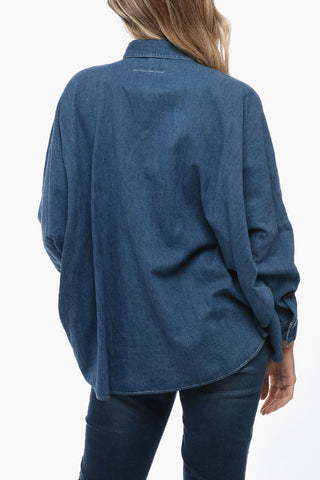 MM6 Bat-wing Sleeved Denim Shirt