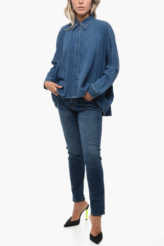 MM6 Bat-wing Sleeved Denim Shirt