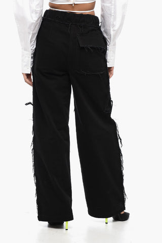 Cotton Cargo Denims with Raw-cut Details
