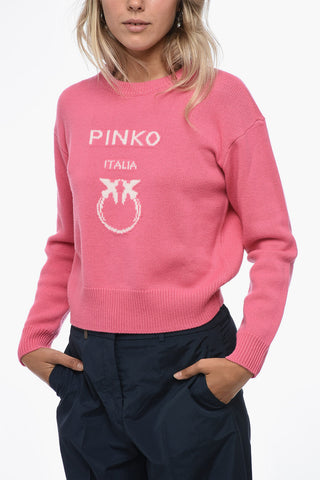 Maglia in Lana con Logo Jaquard