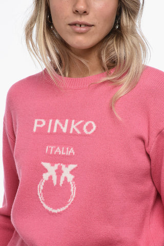 Maglia in Lana con Logo Jaquard