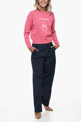 Maglia in Lana con Logo Jaquard