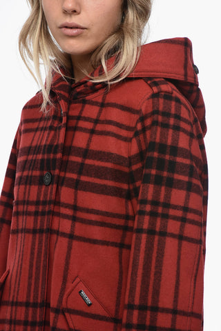 Tartan Parka Jacket with Embroidered Detail