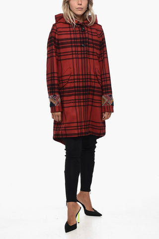Tartan Parka Jacket with Embroidered Detail