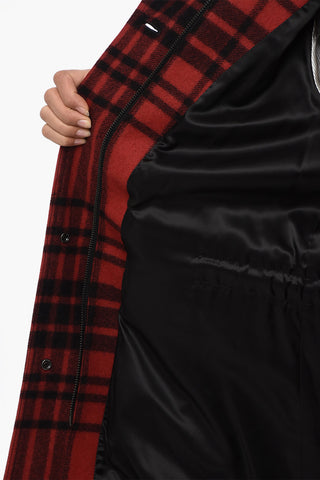 Tartan Parka Jacket with Embroidered Detail