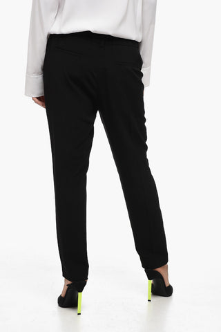 Silk Blend Chinos Pants with Elastic Waistband