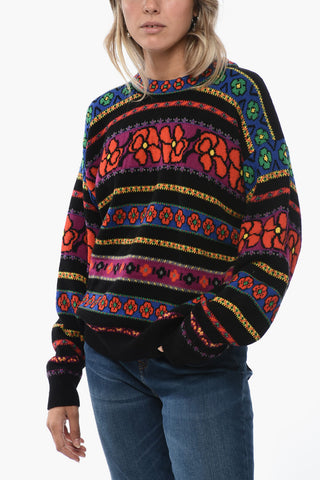 Pullover in Misto Lana con Motivo Fairisle