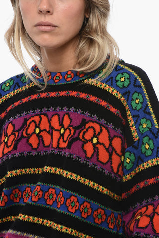 Pullover in Misto Lana con Motivo Fairisle
