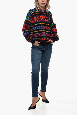 Pullover in Misto Lana con Motivo Fairisle