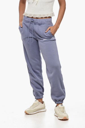 Joggers in Misto Cotone Felpato con Polsini