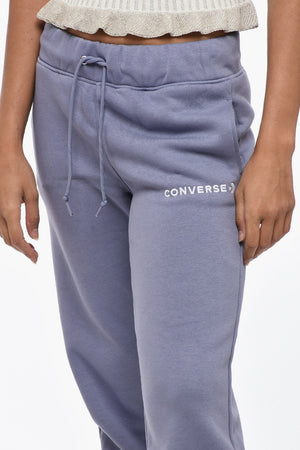 Joggers in Misto Cotone Felpato con Polsini