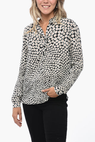 Blusa in Seta con Fantasia Floreale