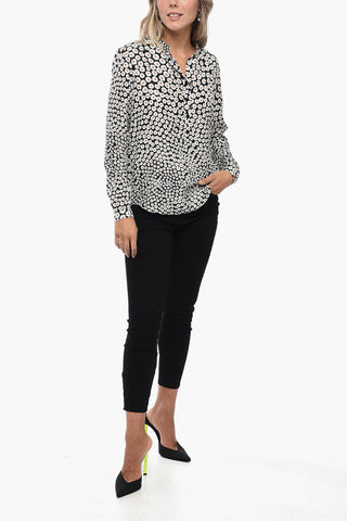 Blusa in Seta con Fantasia Floreale