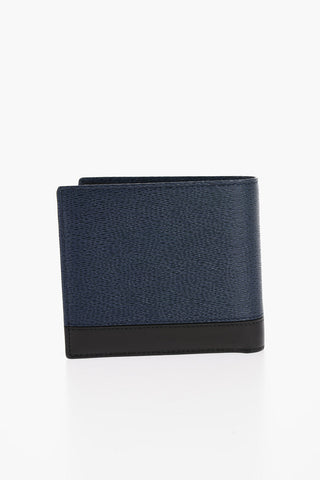 Saffiano Leather Wallet with Applicated Logo