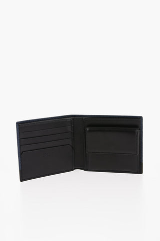 Saffiano Leather Wallet with Applicated Logo