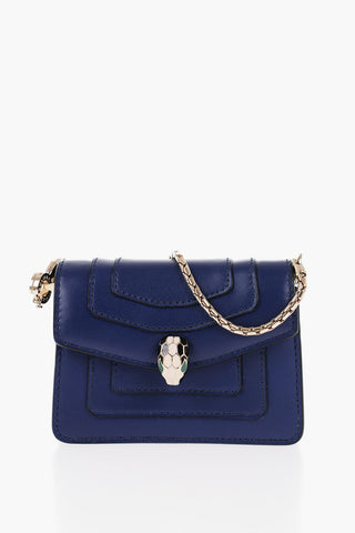 Leather SERPENTI FOREVER Card Holder with Chain