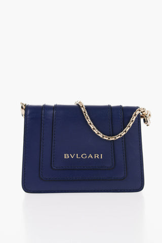 Leather SERPENTI FOREVER Card Holder with Chain