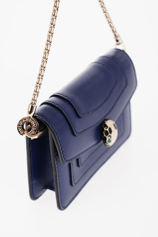 Leather SERPENTI FOREVER Card Holder with Chain