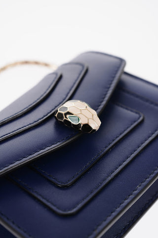 Leather SERPENTI FOREVER Card Holder with Chain