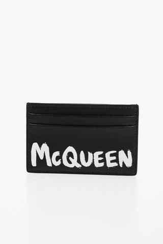 Leather Card Holder with Contrasting Logo
