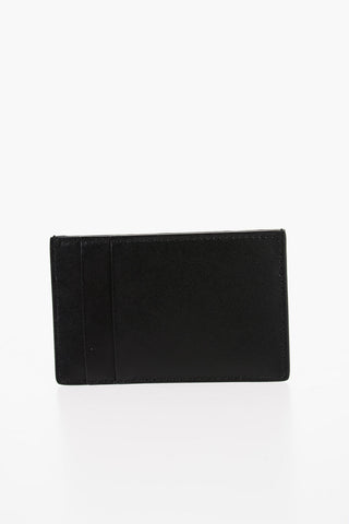 Leather Card Holder with Contrasting Logo