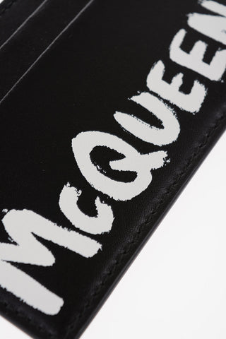 Leather Card Holder with Contrasting Logo