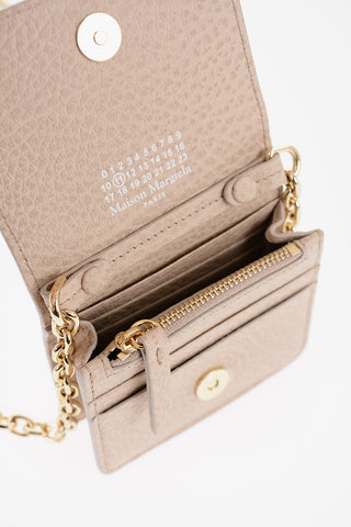 MM1 Grained Leather Wallet with Chain Strap