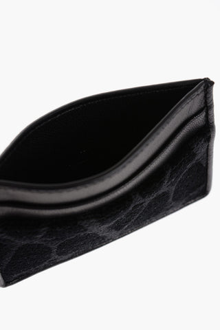 Leather Card Holder with Velvet Monogram