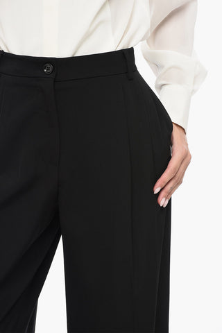 Double-pleated Virgin Wool Blend Pants
