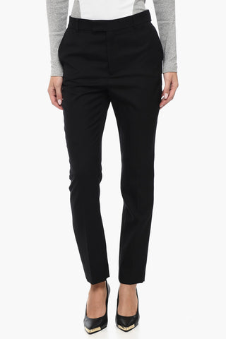 Wool Gabardine Pants with Front Pleats