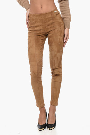 Leggings aus Wildleder mit elastischem Bund