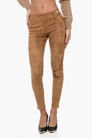 Leggings aus Wildleder mit elastischem Bund
