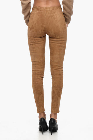 Leggings aus Wildleder mit elastischem Bund