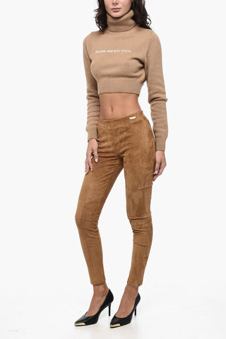 Leggings aus Wildleder mit elastischem Bund