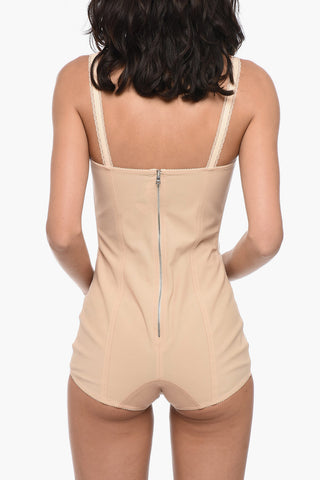 See-Through Corset Bodysuit with Lace Details
