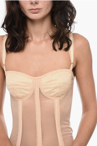 Body See-Through con Bustier e Dettagli in Pizzo