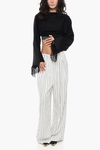 Solid Color Silk TUX Shrug with Fringes