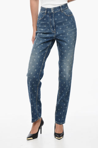 Jeans a Vita Alta in Denim Monogram 17cm