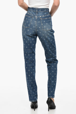 Jeans a Vita Alta in Denim Monogram 17cm