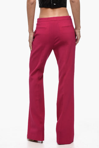 High Waisted Flare Fit Wool Pants