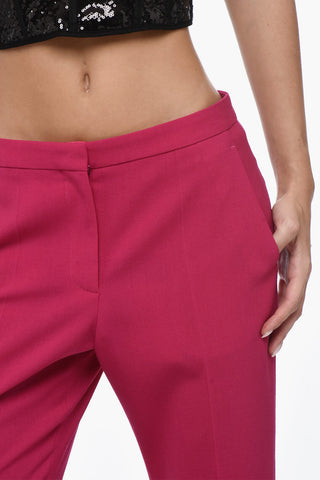 High Waisted Flare Fit Wool Pants