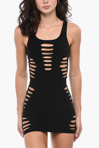 Microfibre Beach Cover-up with All-Over Cut-Outs