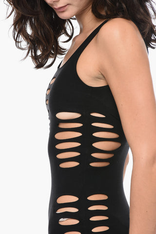 Microfibre Beach Cover-up with All-Over Cut-Outs